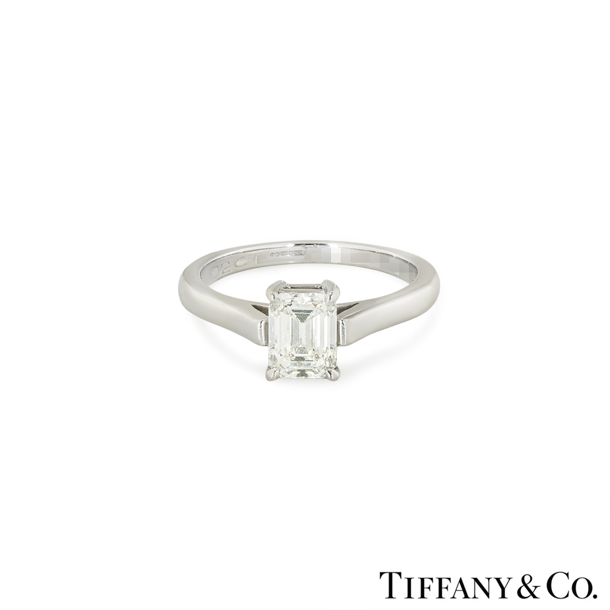 Tiffany & Co. Platinum Emerald Cut Diamond Ring 1.02ct I/VVS2 | Rich ...